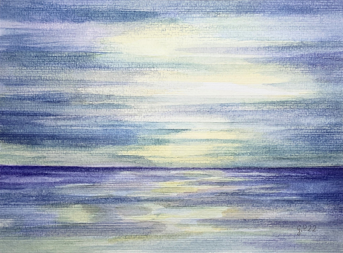Meeres-Wolkenstimmung, Aquarell, 24 x 32 cm,