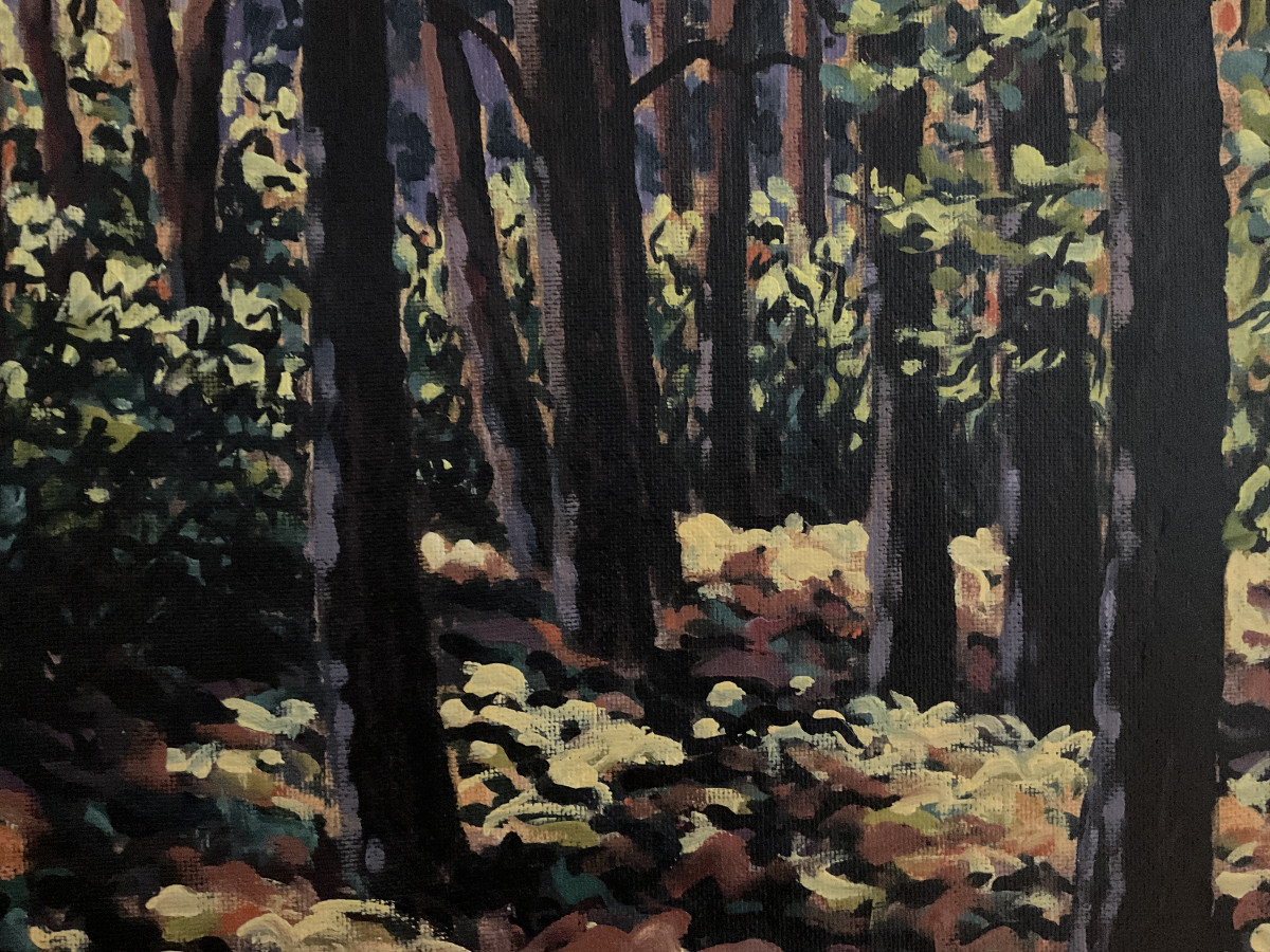 Im Wald bei Gegenlicht 1985, Ausschnitt