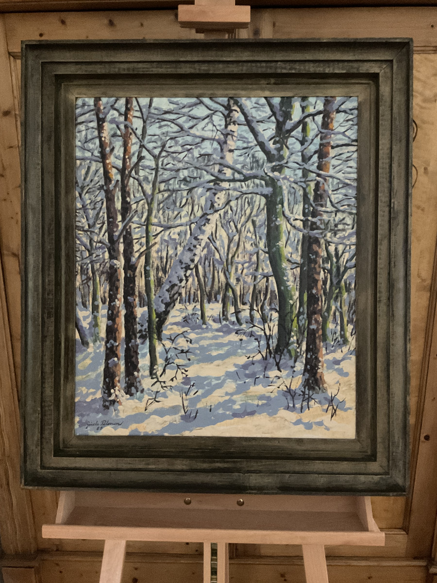 Winter im Wald 1985, 50 cm x 60 cm, Öl auf Hartfaserplatte