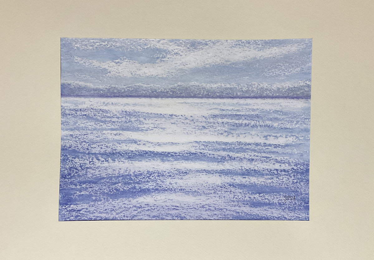 Eismeer 2, Aquarell/Wachs, 24 cm x 32 cm