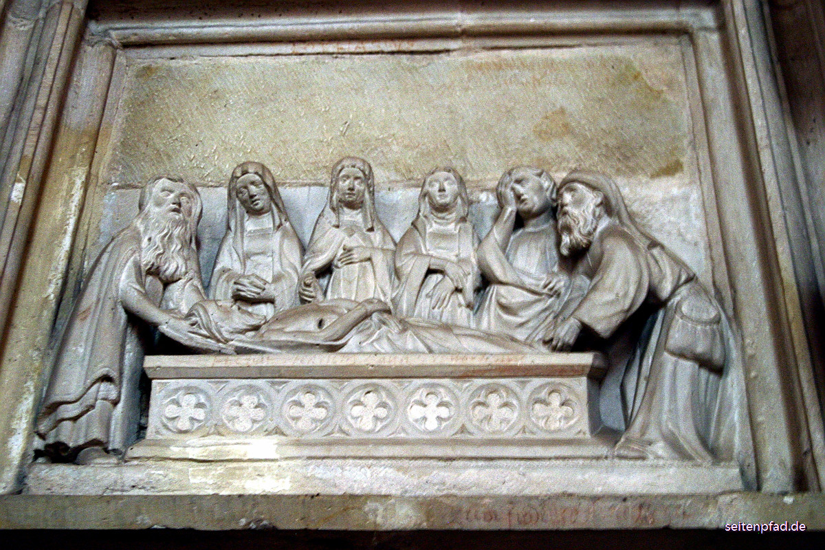 Sandsteinrelief mit Szene aus dem Leben Jesu